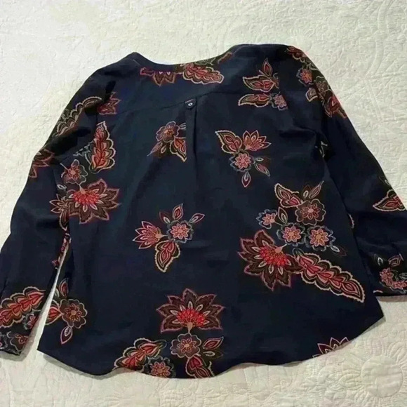 Valerie Stevens Navy Paisley/Floral Shirt Size XL - Picture 4 of 6